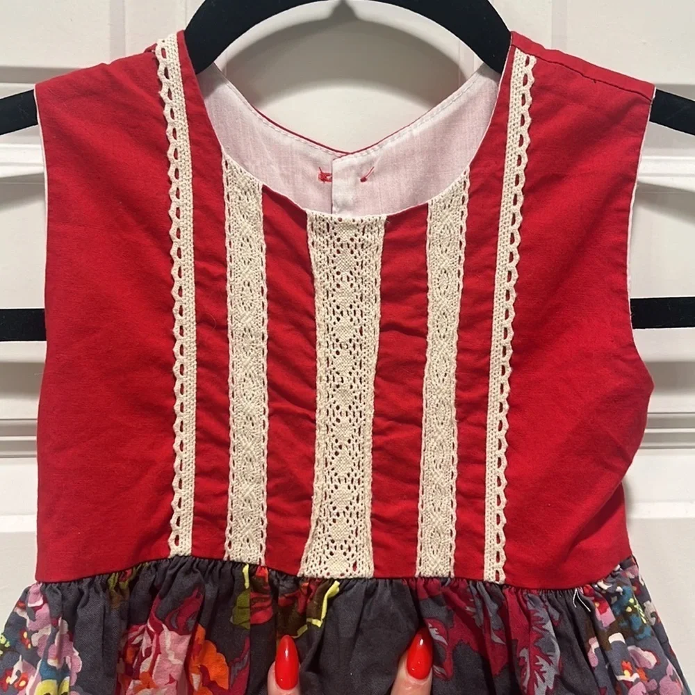 CHEEKY PLUM Boutique Girls Dress 3T ruffles butterfly floral whimsical